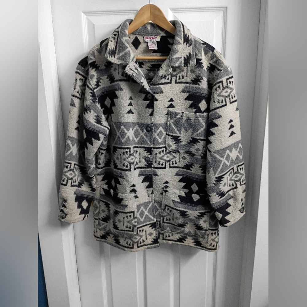 Vintage Tribal/Aztec Black and Gray Jacket